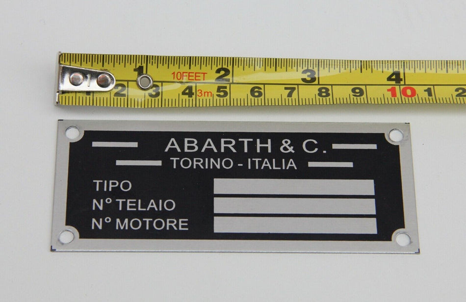 CLASSIC FIAT 500 1957-75 Abarth & C. CHASSIS PLATE- HIGHEST QUALITY