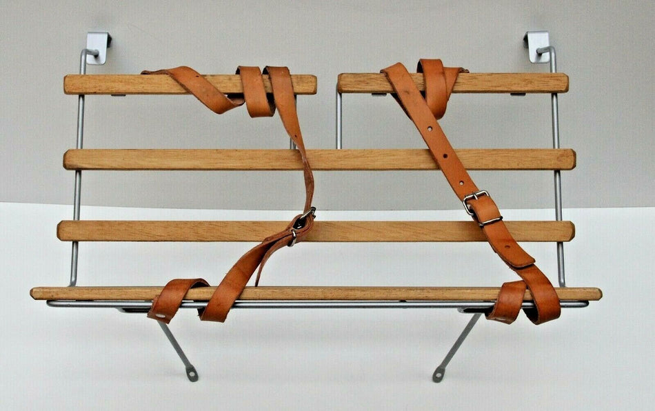 CLASSIC FIAT 500 LUGGAGE RACK FOR BASKET POWDER COATING AND WOOD BRAND NEW