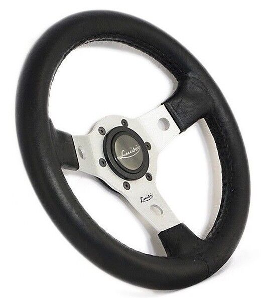 UNIVERSAL BLACK STEERING WHEEL 320mm 12.7" LUISI NIBBIO SPORT MADE IN ITALY